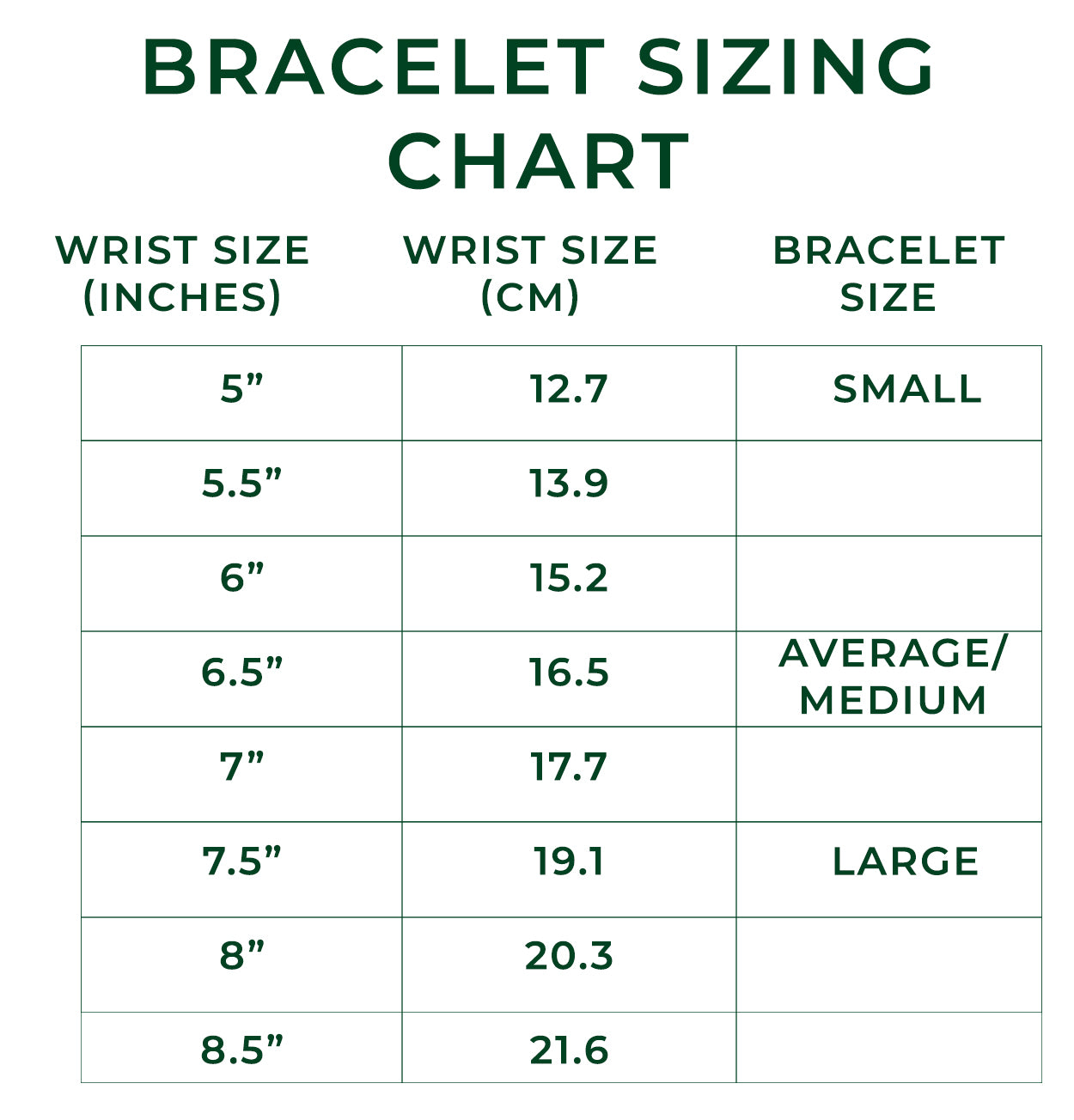 Sizing Chart  Shopapes Jewelry