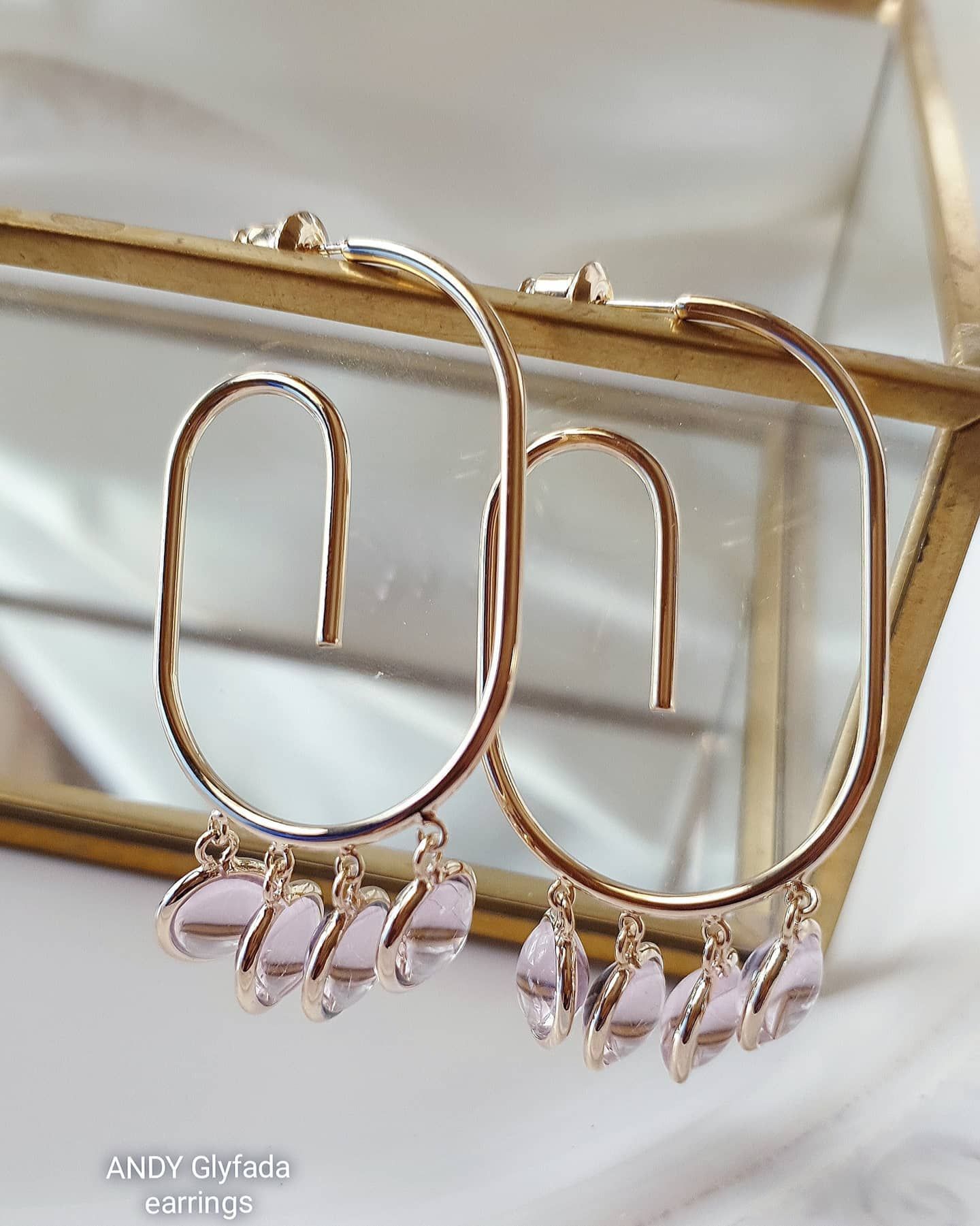 Brass 18K Gold Plated Drops Earrings