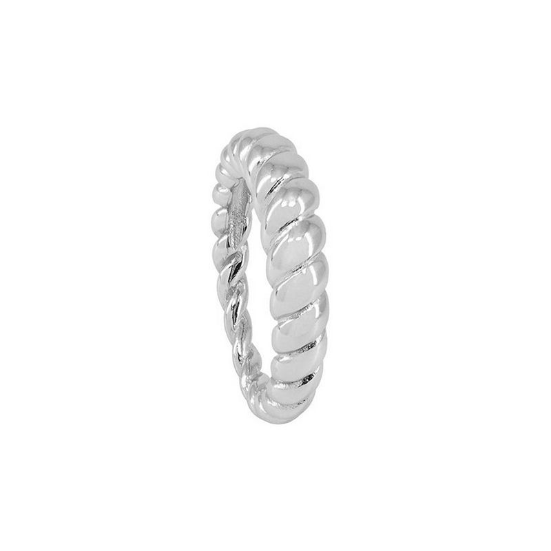 Croissant Ring 925 Sterling Silver Rhodium Plated