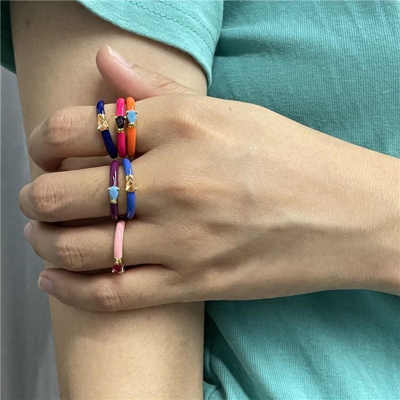 Sterling silver online enamel rings