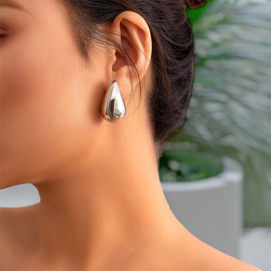 Stainless steel drop earrings deals