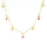 Necklace Drops Sterling Silver 925 18K Gold Plated with Zircons