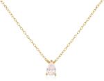 Drop Necklace Sterling Silver 925 18K Gold Plated with Zircon